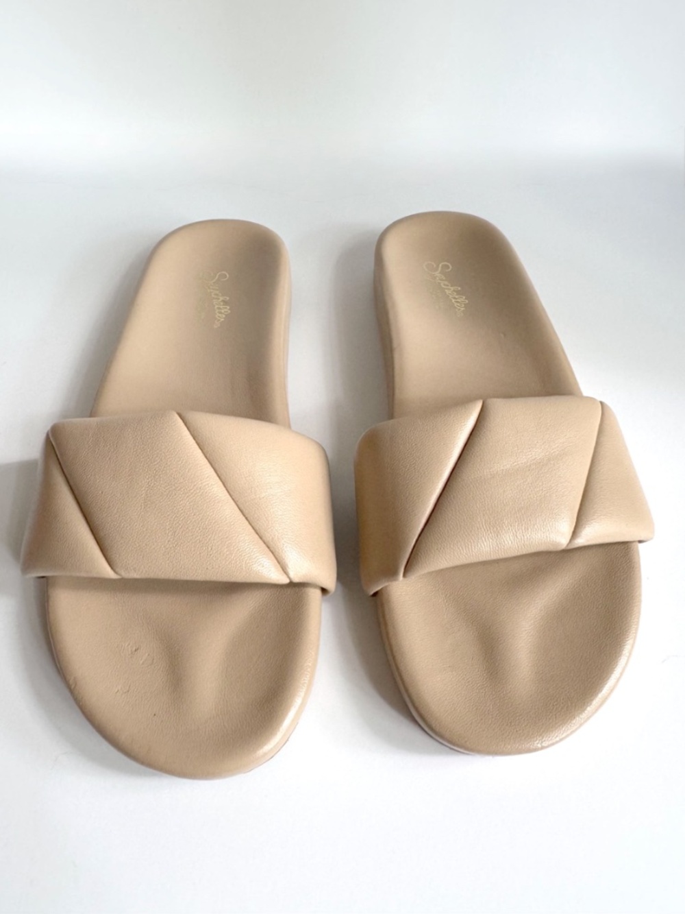 Seychelles Trilogy Tan Leather Slides Size 10